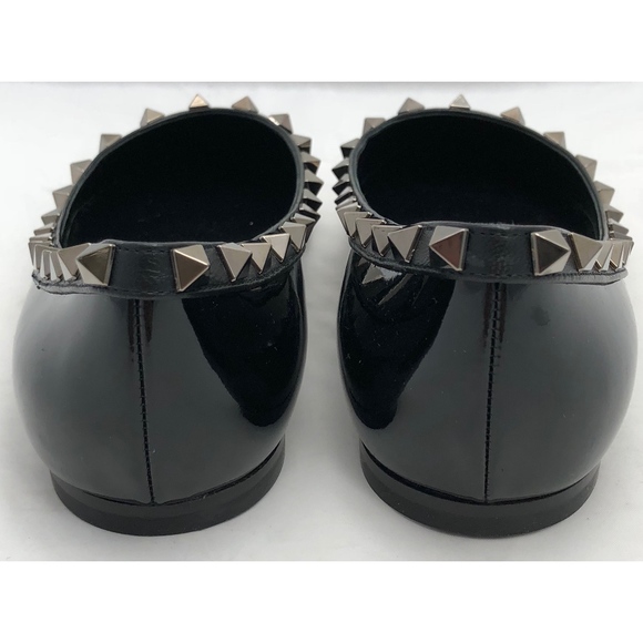 New Valentino Rockstud Noir Flats Black Patent - Picture 4 of 7
